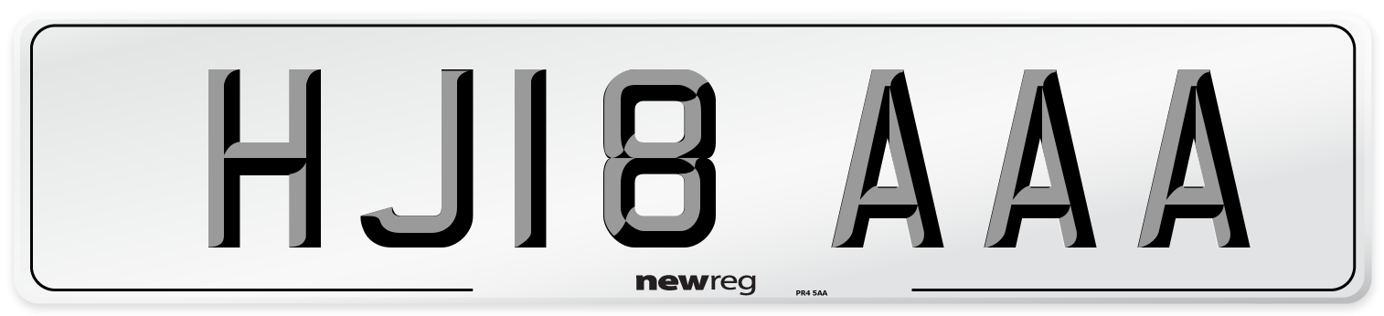 HJ18 AAA Number Plate from New Reg